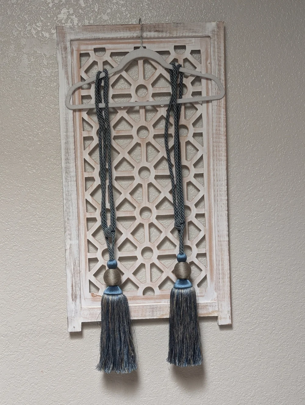 blue/ gold tassel curtain tie backs 2 pack luxury designer modern Victorian